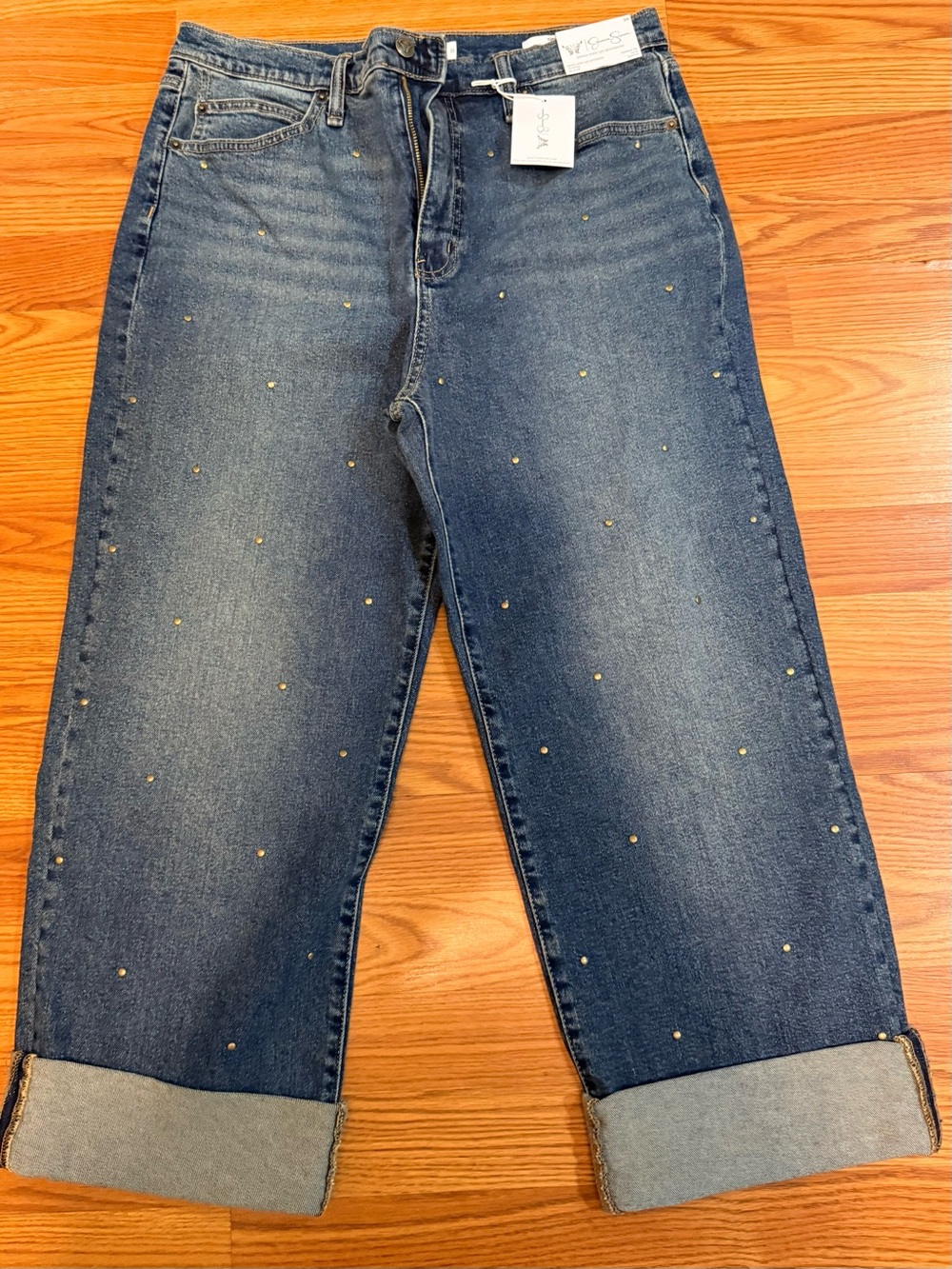 Jessica Simpson Blue Denim Studded Ankle Jeans